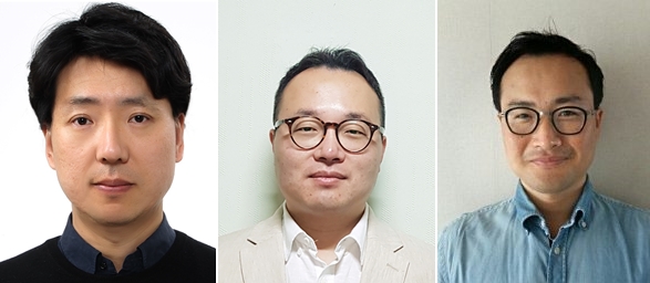 (왼쪽부터) IBS 강상관계물질연구단 양범정 교수, 임준원 채김연구원, 원자력연 김규 책임연구원