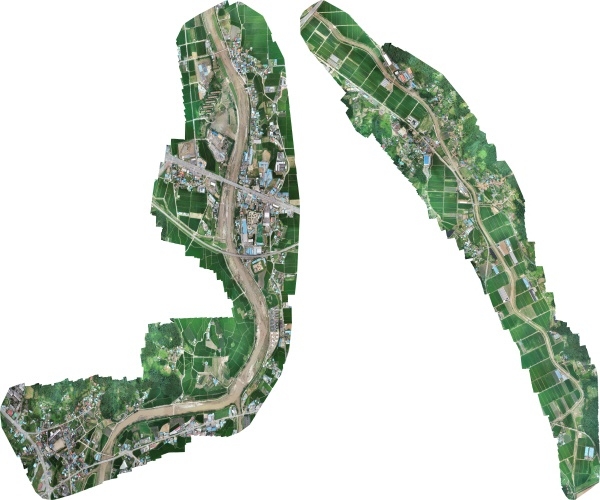 (좌) 금곡천 정사영상, (우) 온양천 정사영상