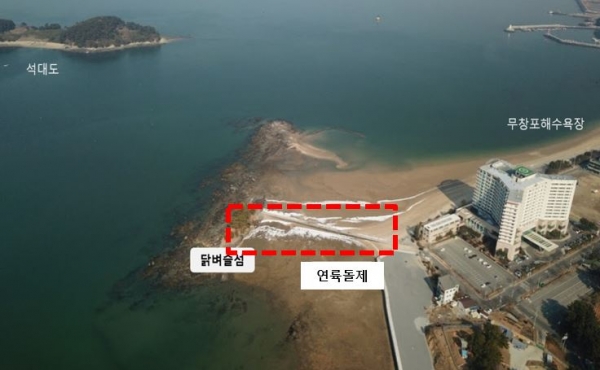 닭벼슬섬 연륙돌제 철거 대상지역