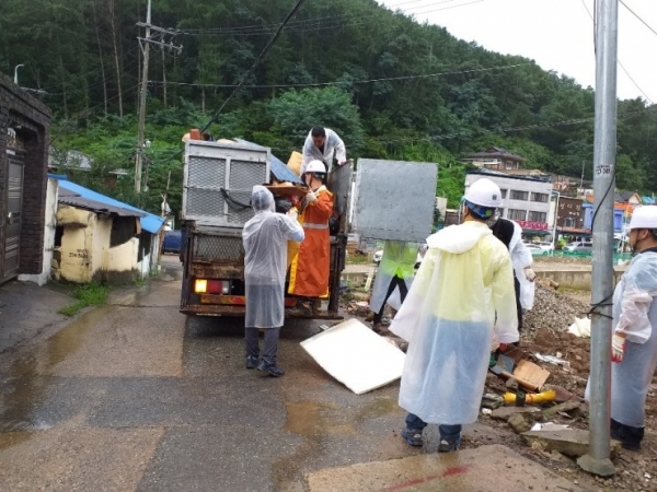 대사동 침수지역 활동 모습