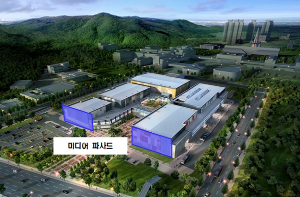 대전 엑스포과학공원 내 스튜디어 큐브에 중부권 최대 규모 미디어 파사드가 조성된다.