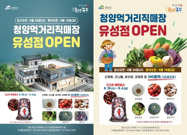 청양먹거리직매장 대전 유성점 홍보문