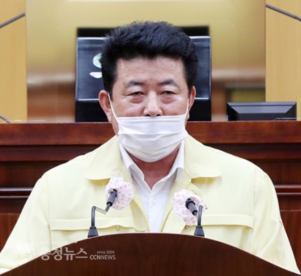 5분 발언하는 장갑순 서산시의회 의원 / 충청뉴스 최형순 기자