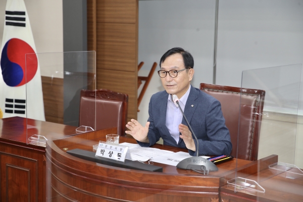 박상돈 시장 주재 포스트 코로나 시대 자활기관 역량 강화 간담회 모습