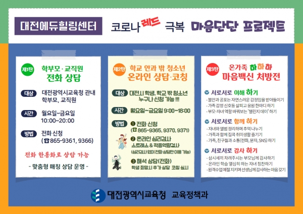 에듀힐링센터, 코로나 레드 극복 마음단단 프로젝트.