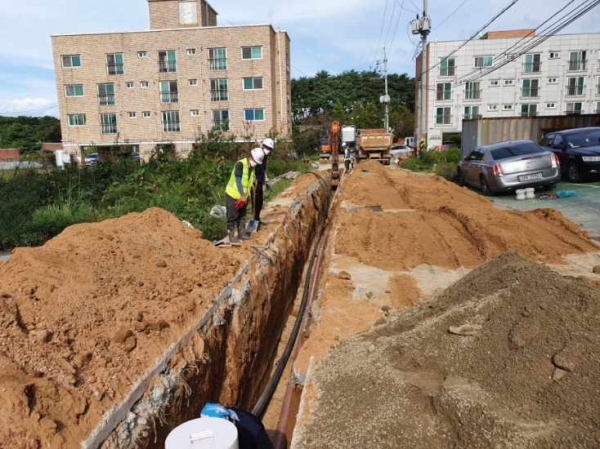 장고항리 상·하수관로 동시 매설 사진