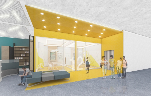 영상특화(동아리실, 미디어제작실, 프로그램실 등) 실내 투시도