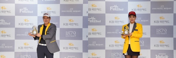 ‘2020 KB국민카드 GATOUR 7차 결선’ 시상식에서 남자부 우승자 장종덕, 여자부 우승자 윤순오 기념촬영