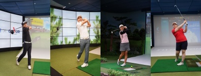 (왼쪽부터) 김민수, 하기원, 박단유, 정선아 선수