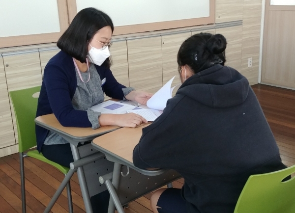 운동부 Wee 캠프 상담 모습.