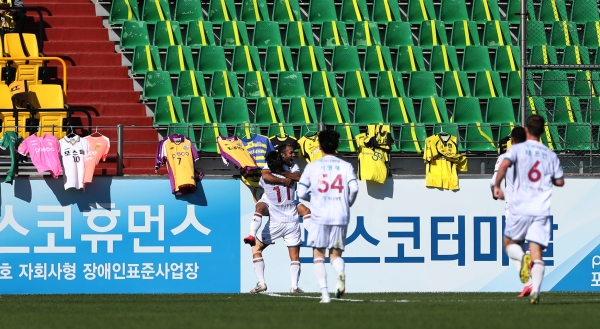 전남vs대전1대2승(광양전용) 에디뉴골세레머니