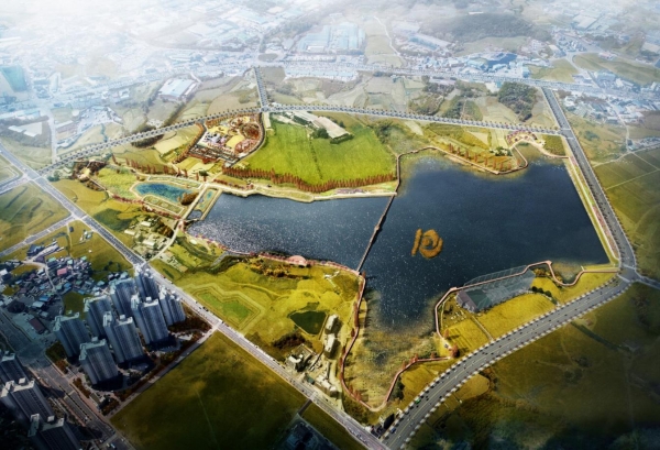 업성저수지 조감도