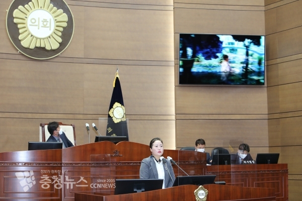 5분 발언하는 김선홍 천안시의회 의원