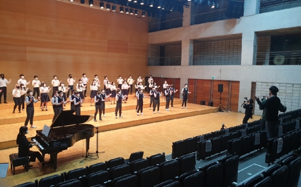 대전대 혜화합창단,  ‘충남중학교’와 콜라보 영상 제작 모습