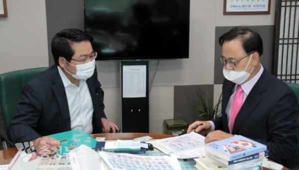 오세현 아산시장, 이명수 의원과 국비예산 확보 협의