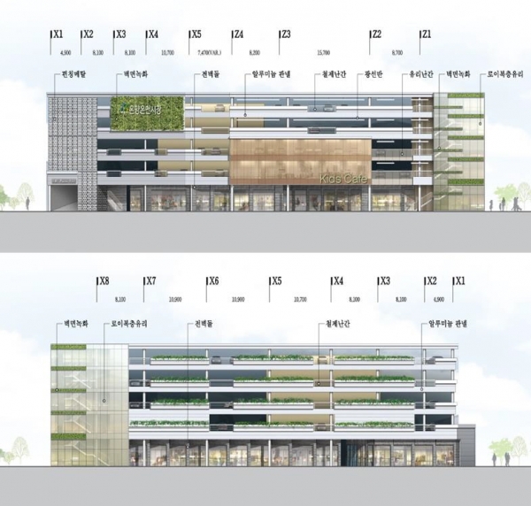 온양온천시장 복합지원센터 건립사업 설계공모 당선작 설계도면