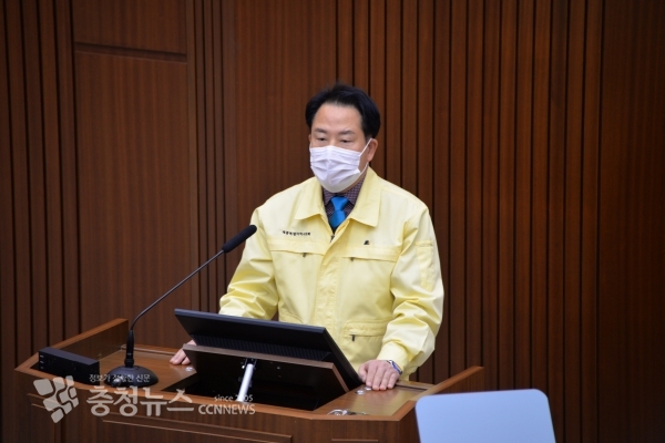 5분 발언하는 상병헌 세종시의회 의원