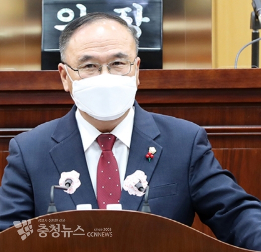 5분 발언하는 조동식 서산시의회 의원