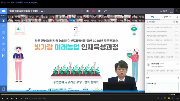 농업분야 공공기관 상생협의회와 함께 21일부터 28일까지 빛가람미래농업인재육성과정 2기를 운영한다