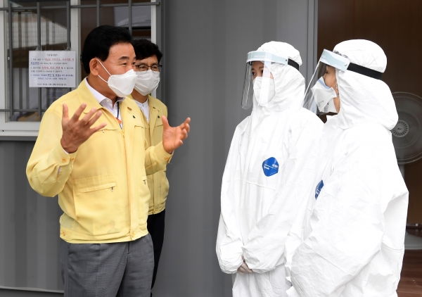 선별진료소 현장점검 모습