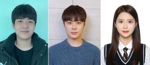 (왼쪽부터) 세종하이텍고 김정원, 최지원 학생, 세종여고 송유빈 학생.