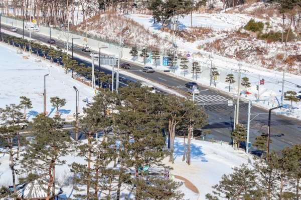 제설작업 완료 모습