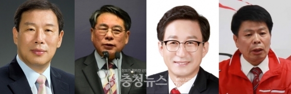 (왼쪽부터) 최민호 중앙당 정책위 부의장, 정원희 세종시 도농융합연구원장, 성선제 변호사, 이성용 클린세종구현 시민연합회장.