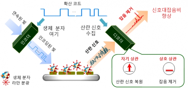 대역확산 라만 분광 기술 개념도