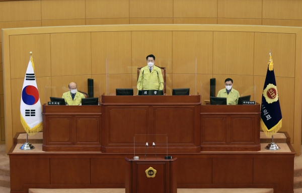 대전시의회 올해 첫 임시회 개회식 모습.