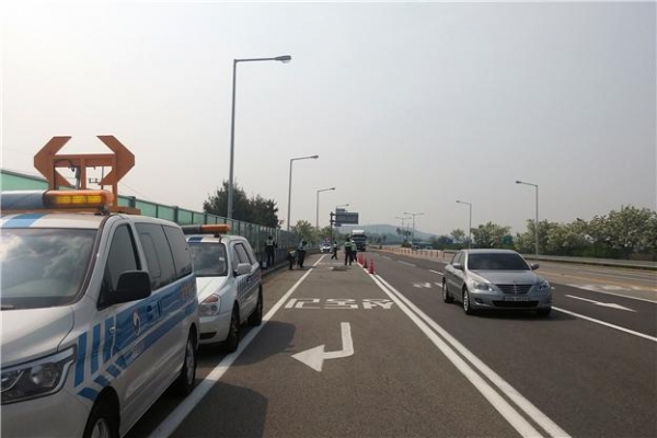 운행제한 차량 합동단속 모습