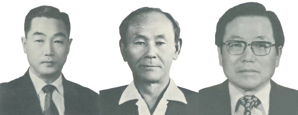 왼쪽부터 : 권쾌복(權快福), 배학보(裵鶴甫), 유흥수(柳興洙)