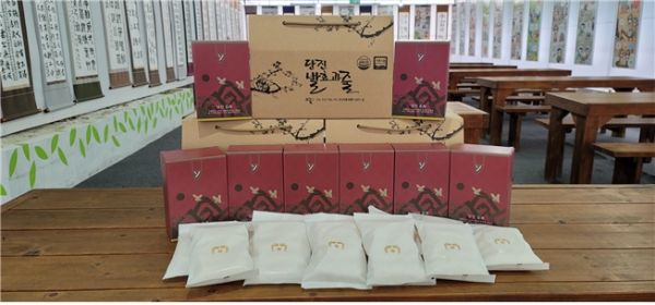 당진유과 대통령 설 명절 선물 소포장 모습