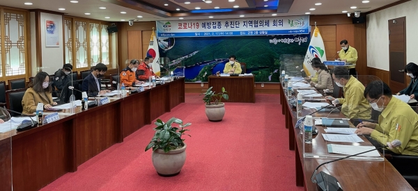 지난 17일 예방접종 추진단 및 지역협의체 회의 개최 모습