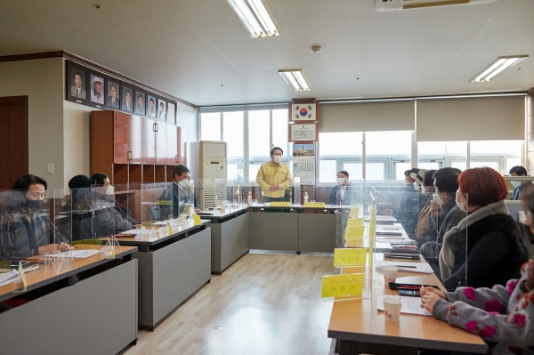 사)한국예술문화단체총연합회 아산지회와 간담회 개최 모습
