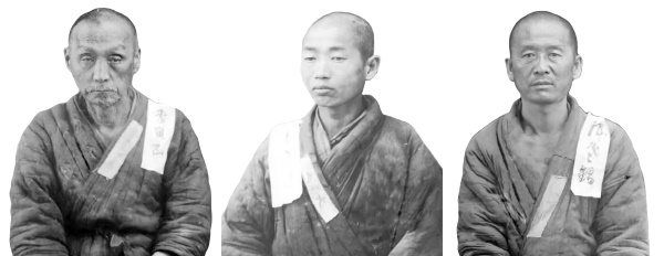 왼쪽부터 : 이인정(1859~1934), 송재만(1891~1951), 한운석(1884~1950) 선생