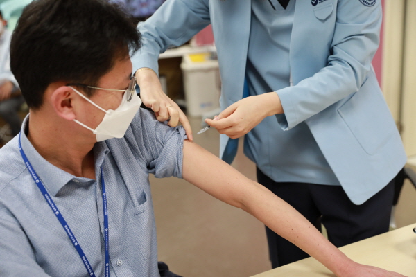 백신 예방접종 모의훈련 모습