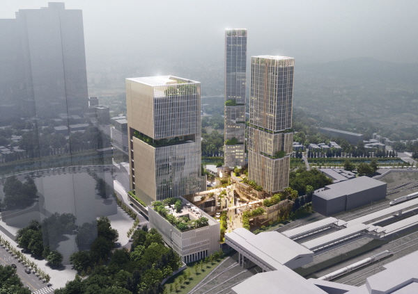 천안역세권 도시재생혁신지구 현상설계 당선작 조감도