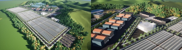 (좌) 스마트타운 조감도, (우) 스마트타운 조감도-산업단지