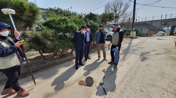 2021년 지하시설물 전산화사업 시범사업 실시 장면