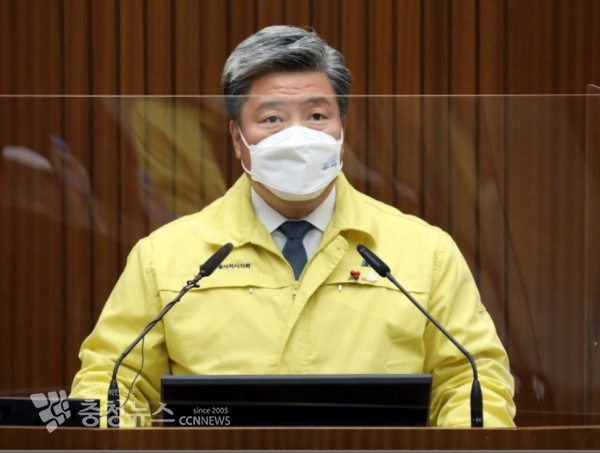 5분 발언하는 차성호 세종시의회 의원