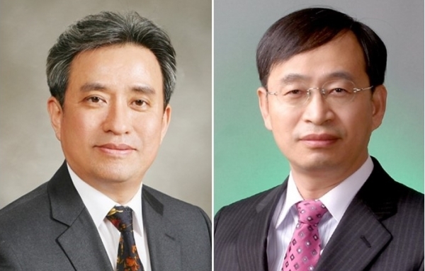 왼쪽부터 건설기술연 김병석 신임 원장, 철도연 한석윤 신임 원장