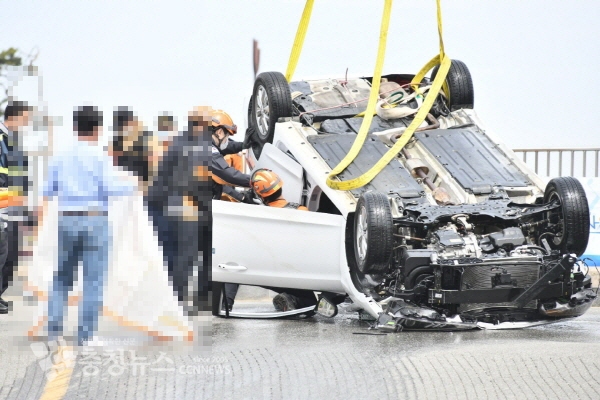 인양된 사고차량