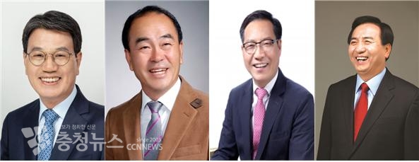 왼쪽부터 김돈곤 청양군수, 신정용 신기산업 대표, 유흥수 전 부여부군수, 유병운 전 논산부시장