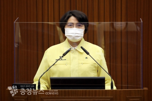 5분 발언하는 손현옥 세종시의회 의원