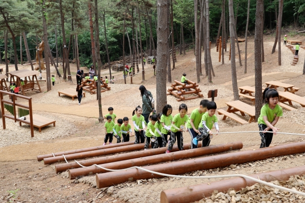 2019년 5월 부춘산 유아숲체험원 운영 장면