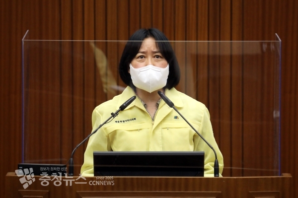 5분 발언하는 박용희 세종시의회 의원