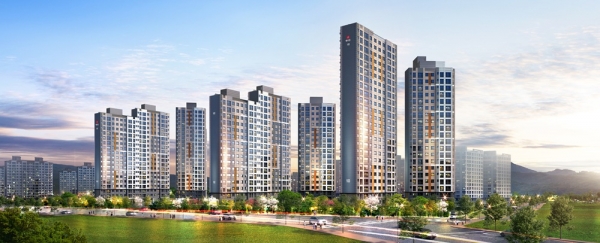 충남 서산시 최초로 올 전세형 민간임대 아파트로 공급되는 서산테크노밸리 예다음 투시도.