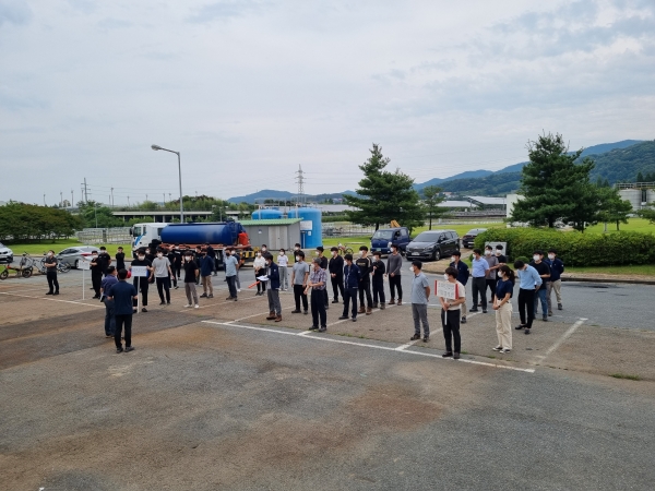 대전하수처리장 합동소방훈련 모습
