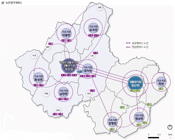 청양군 농식품부 농촌협약 선정으로 434억 확보-사업계획도