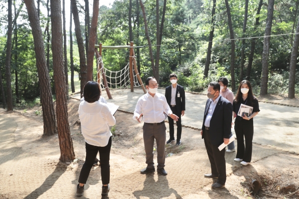 박상돈 시장, 주요사업장 현장방문-유아숲체험원